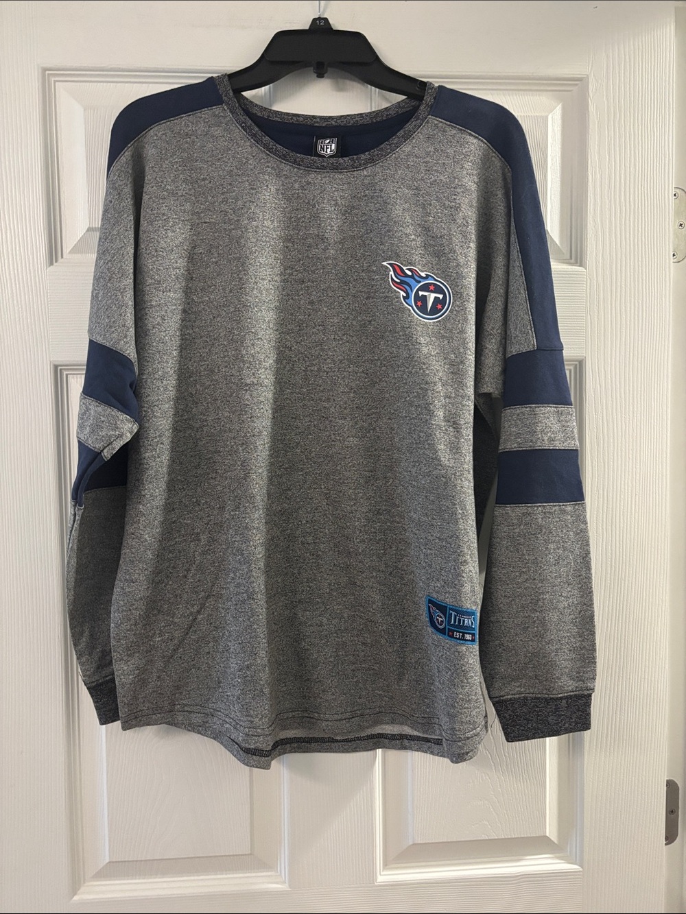 NFL Tennessee Titans Gray and Navy Long Sleeve Pullover